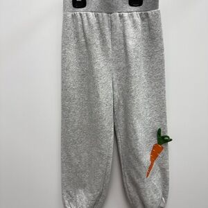Gray Kids Bottoms with Carrot Design